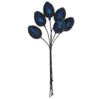 6 Large Dark Blue Bumpy Grapes ~ 1-1/8" ~ Czech Republic