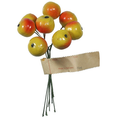 8 Vintage Yellow Ombre Lacquered Apples ~ 3/4"