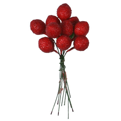10 Vintage Composition Dark Red Strawberries ~ 5/8"