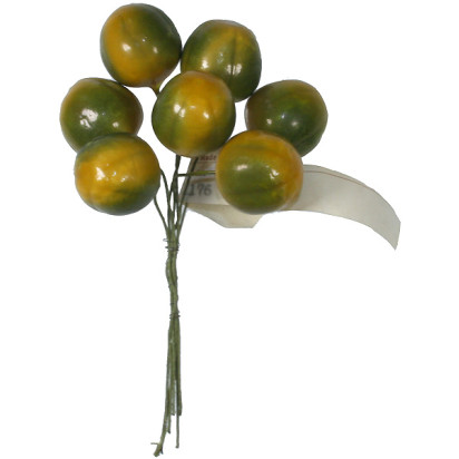 7 Vintage Lacquered Two-Tone Melons ~ 3/4"