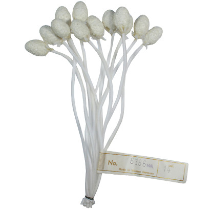 12 Textured Composition White Strawberries ~ 3/4" ~ Vintage Germany