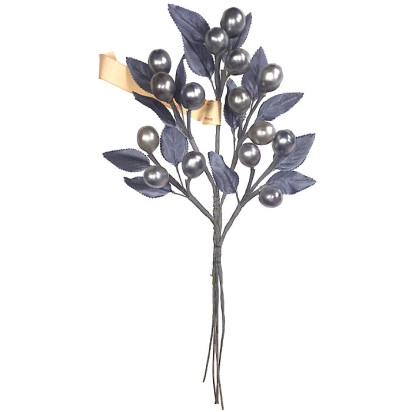 Spray of Silver Glass Berries and Leaves ~ Vintage Germany
