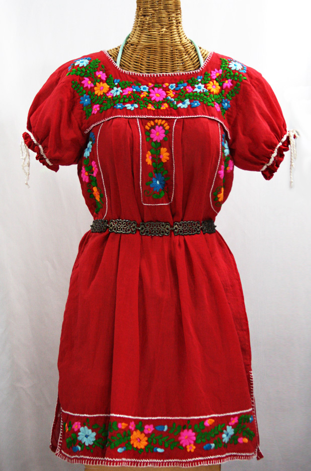 "La Antigua" + "La Saladita" Puff Sleeve and Open Sleeve Embroidered Peasant Mini Dresses