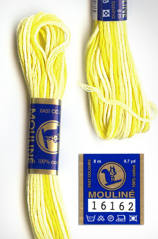 Mouline Embroidery Floss 100% Cotton - Yellow Variegated 16162