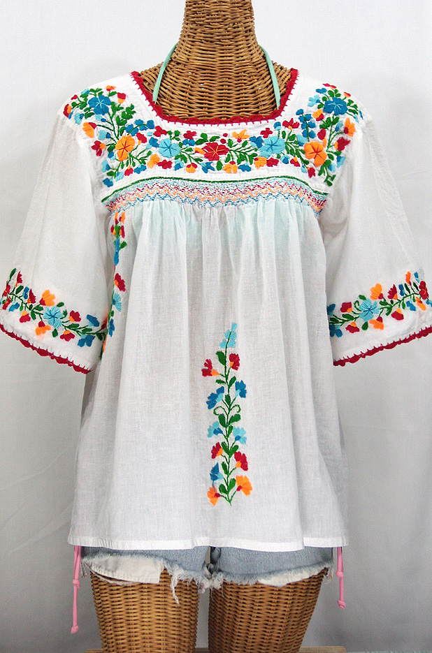 "La Marina" Embroidered Mexican Peasant Blouse