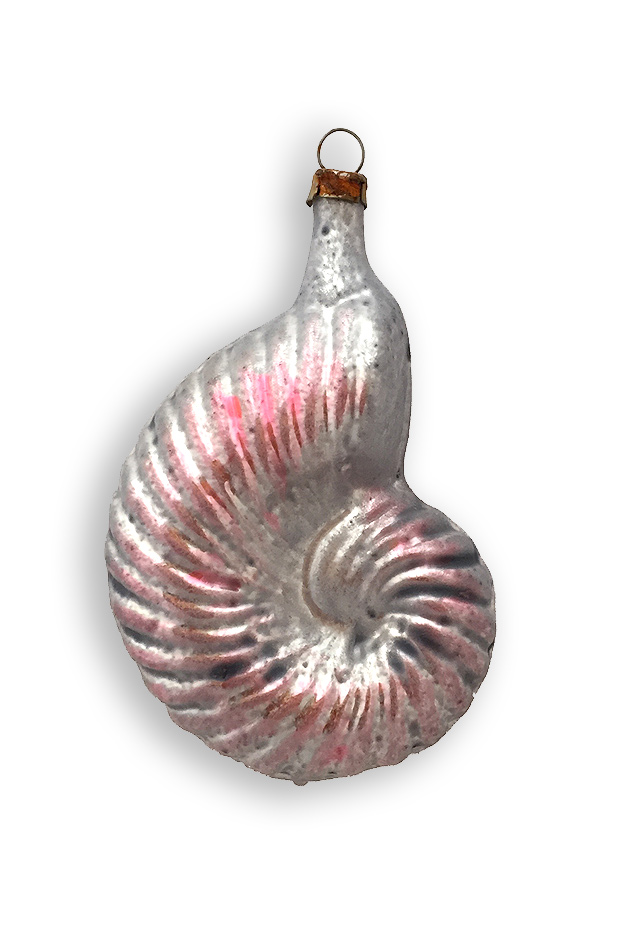 PInk Sea Shell Blown Glass Ornament